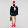 Blair Double-faced standing collar coat Navy Blue