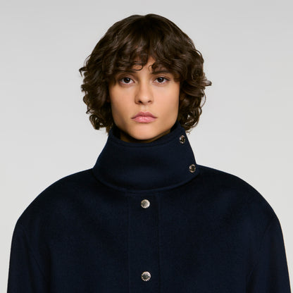 Blair Double-faced standing collar coat Navy Blue