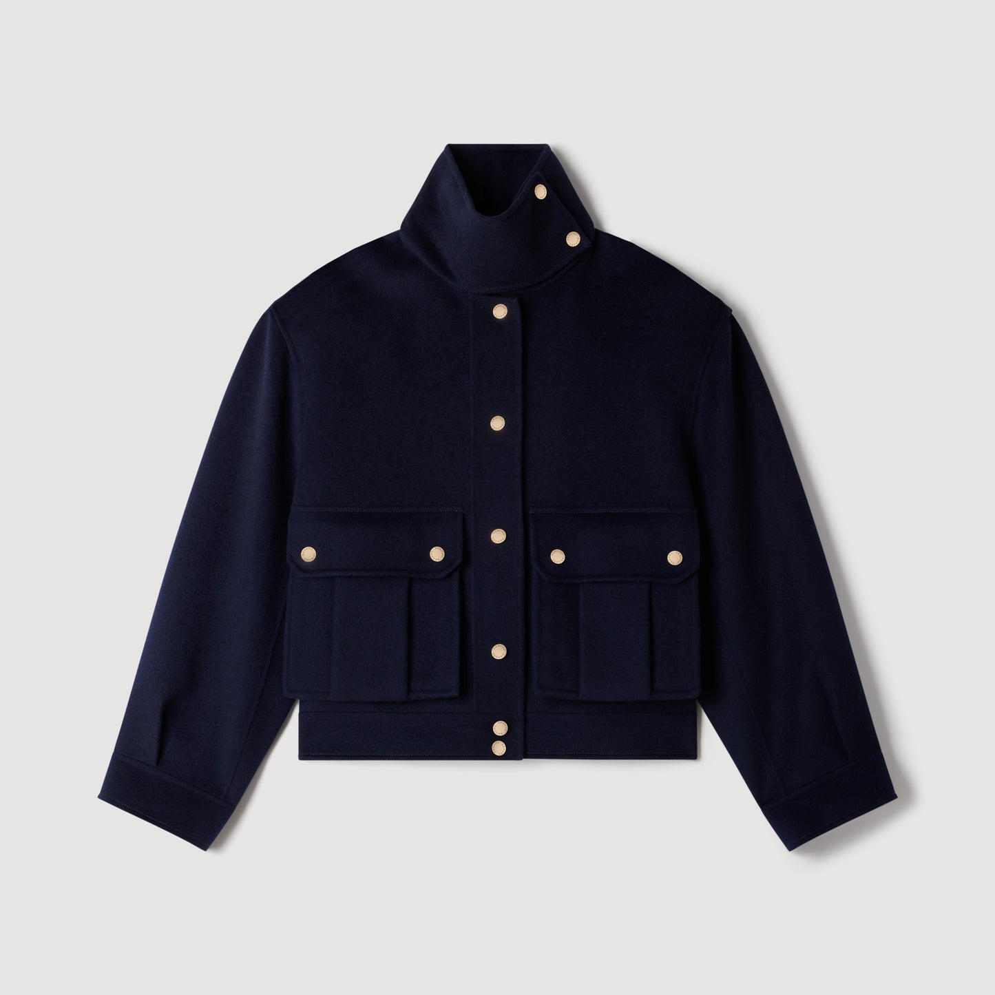 Blair Double-faced standing collar coat Navy Blue