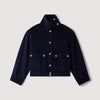 Blair Double-faced standing collar coat Navy Blue