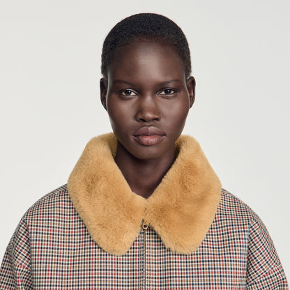 Wesley Faux fur-lined coat Brown