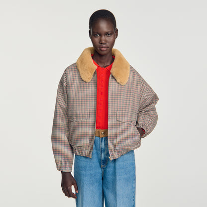Wesley Faux fur-lined coat Brown