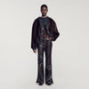 Theodore Faux Fur And Knit Jacket Brown