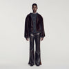 Theodore Faux Fur And Knit Jacket Brown