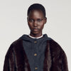 Theodore Faux Fur And Knit Jacket Brown