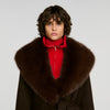 Gustave Coat With Shearling Collar Brown