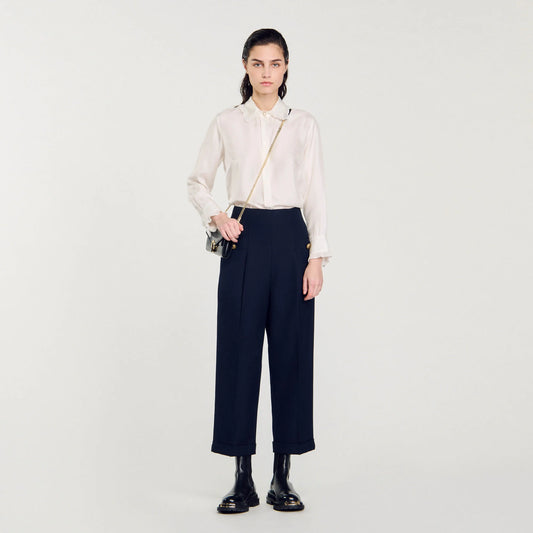 Sieny Wide-Leg Trousers Navy Blue