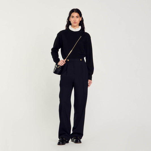 Tosca Straight-Leg Trousers Black