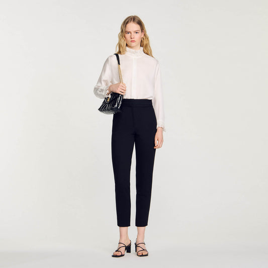 Nalla Straight-Leg Trousers Black
