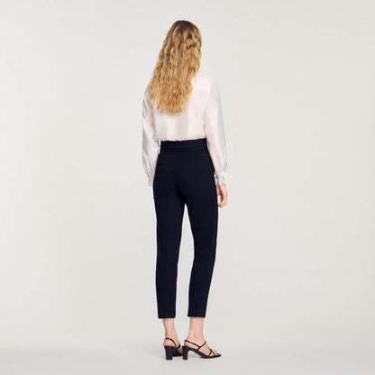 Straight-Leg Trousers Black