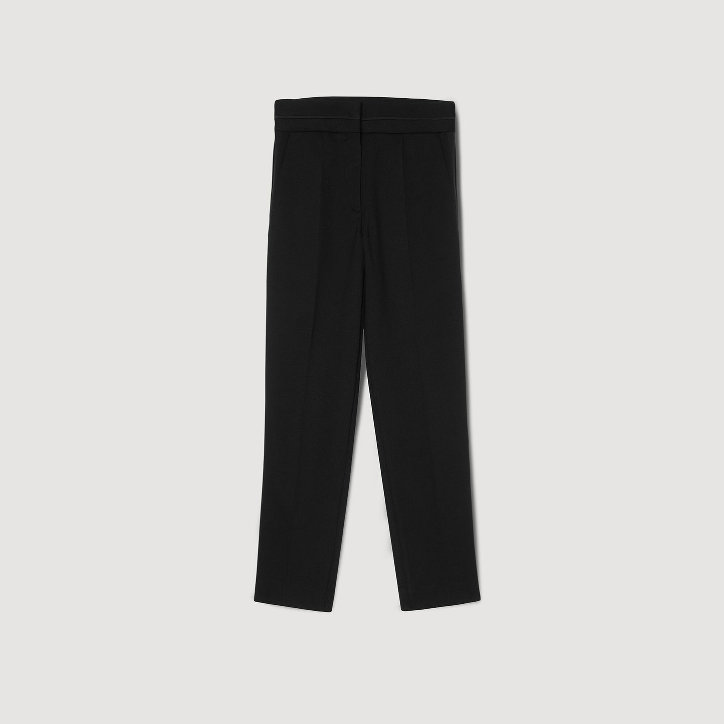 Straight-Leg Trousers Black