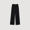 Chalk-Striped Straight-Leg Trousers Black