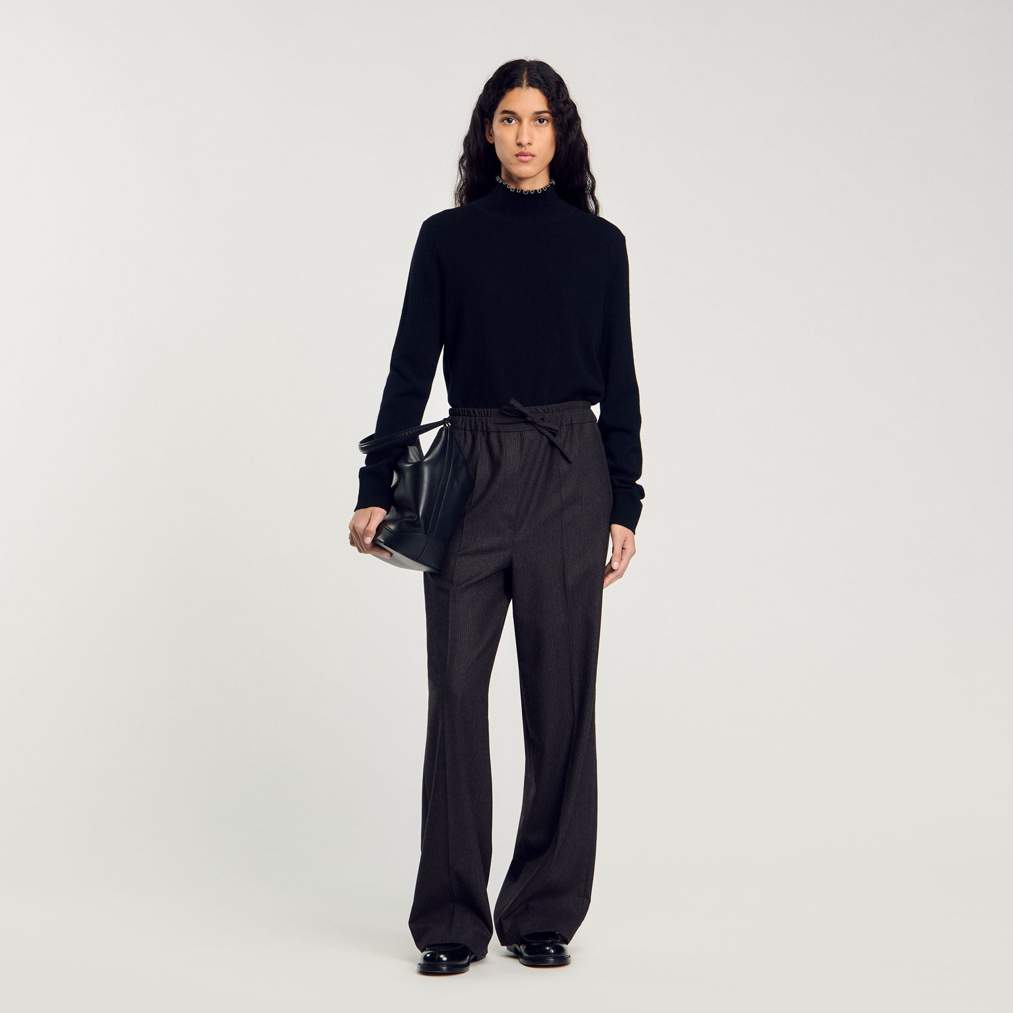 Striped Trousers Black Brown