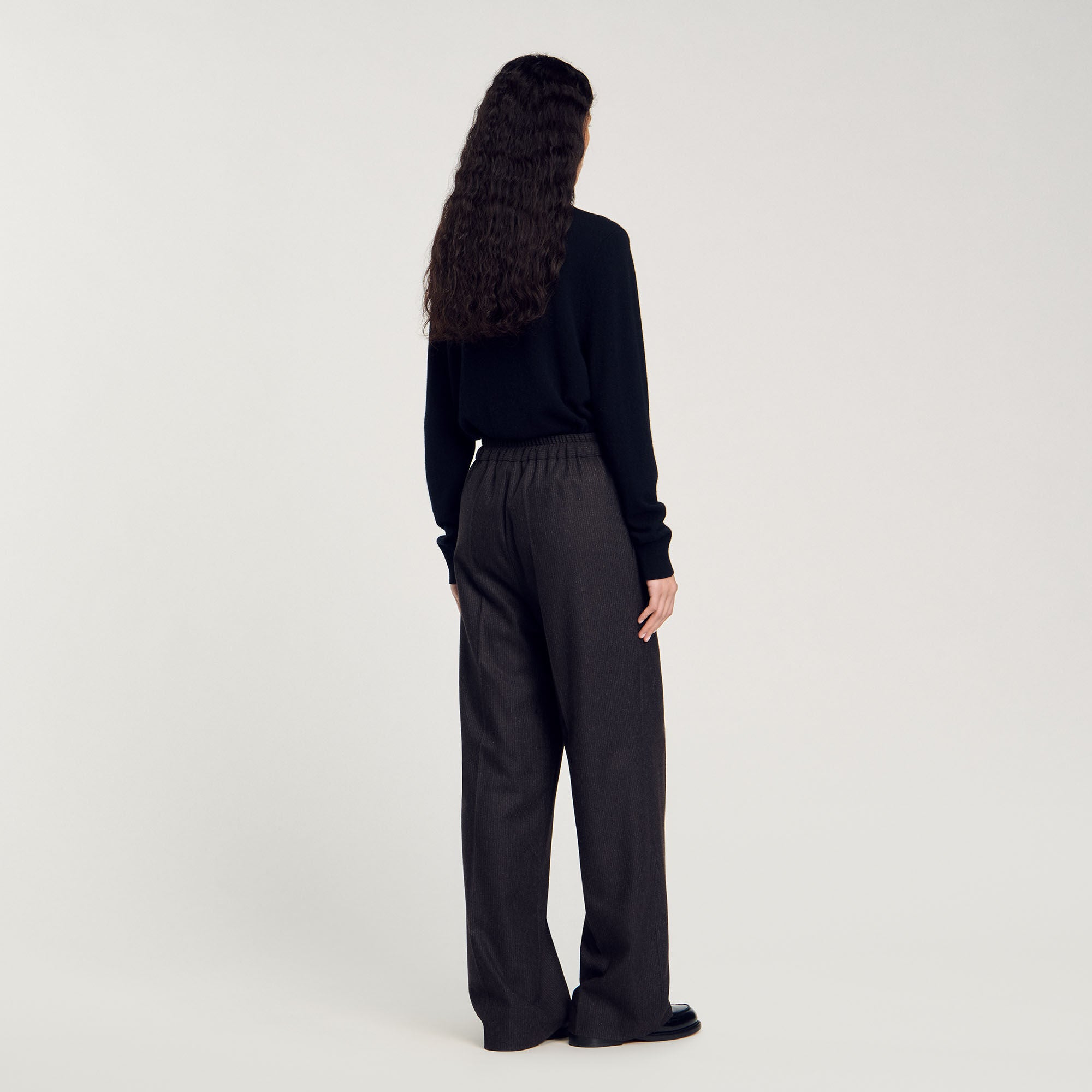 Striped Trousers Black Brown