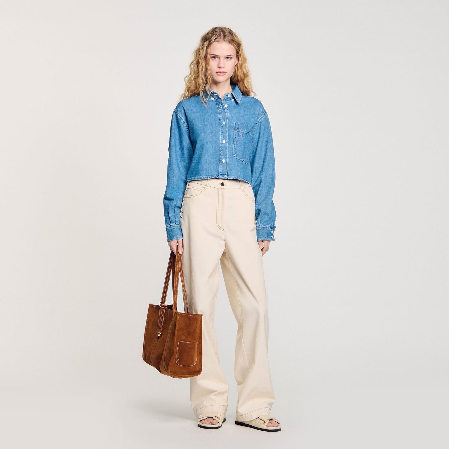 Leon Lace-Up Jeans Sand Sand