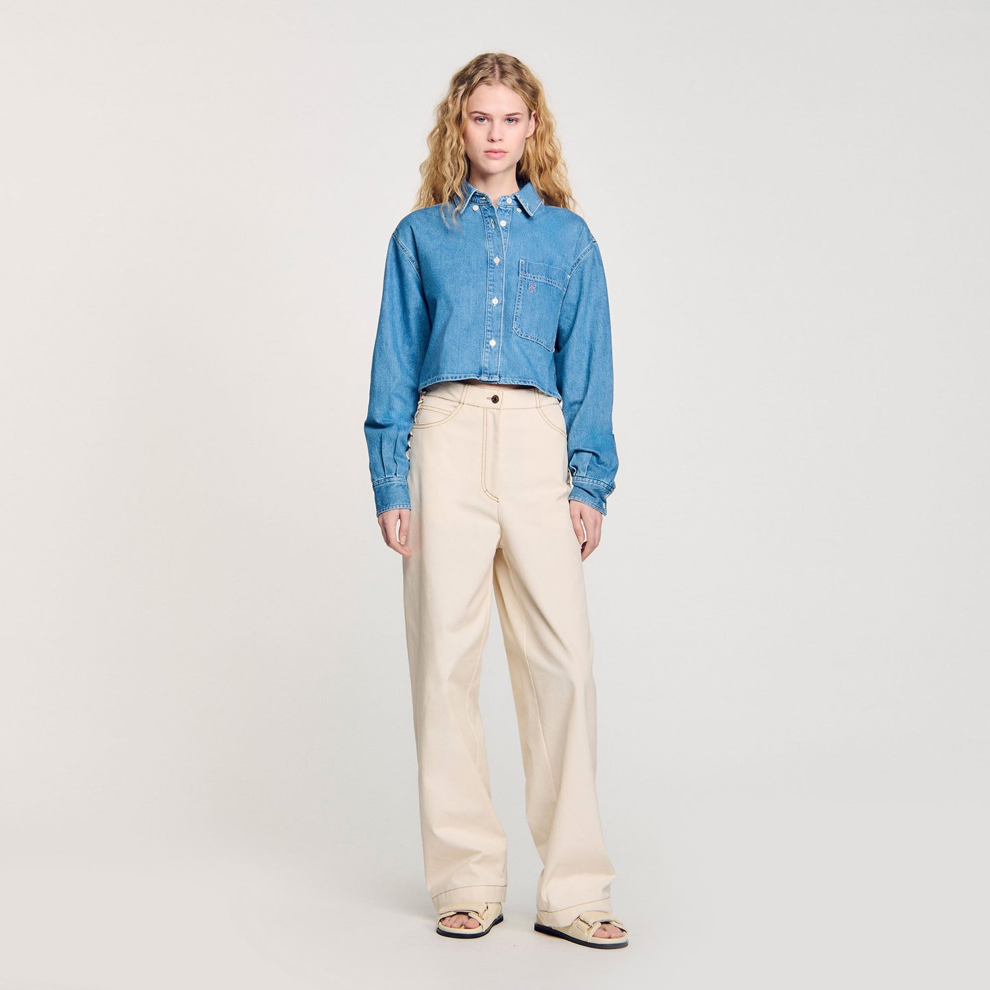 Leon Lace-Up Jeans Sand Sand