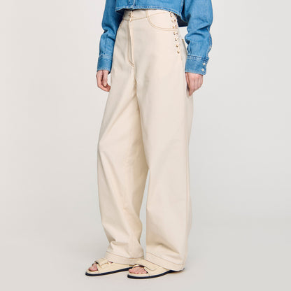 Leon Lace-Up Jeans Sand Sand