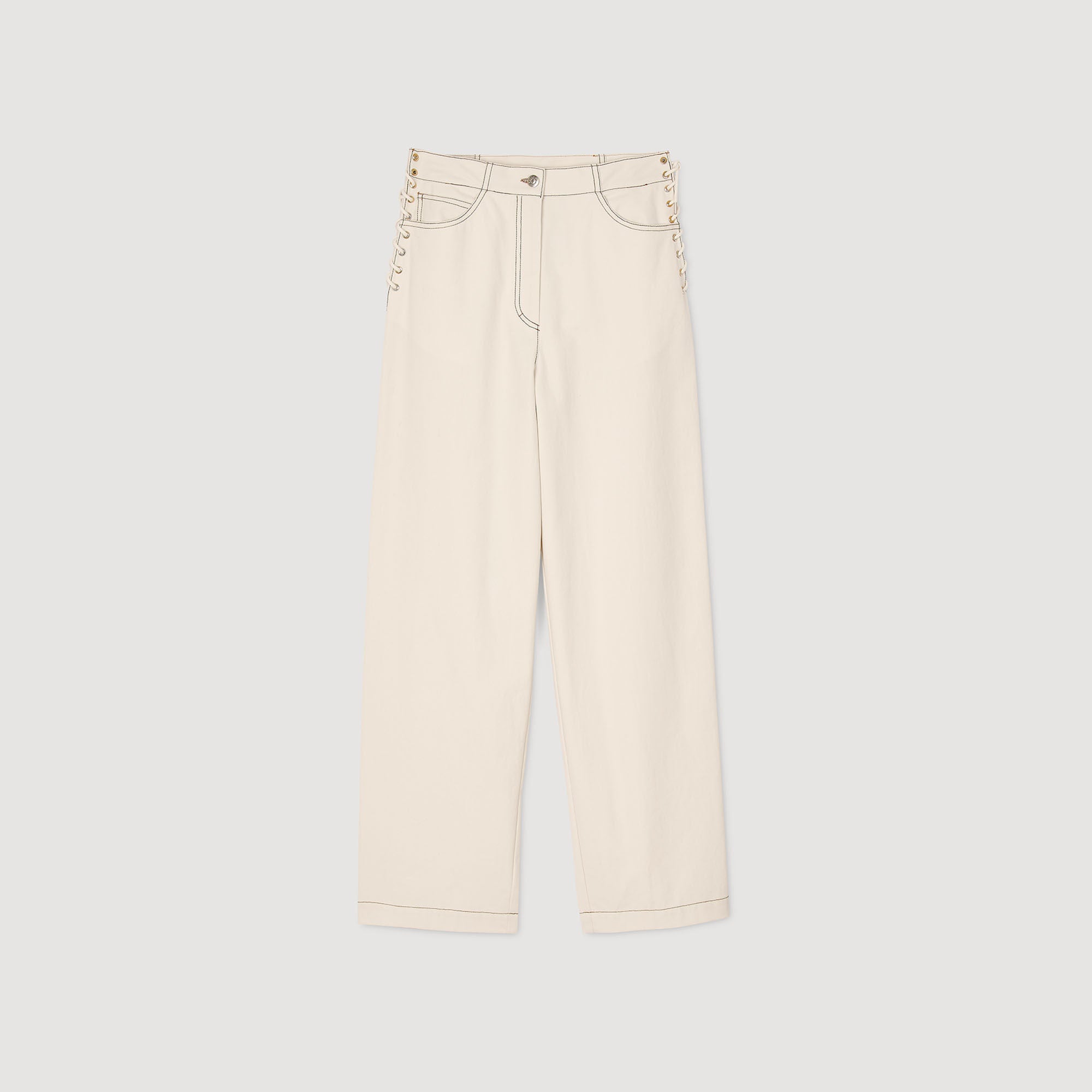 Leon Lace-Up Jeans Sand Sand