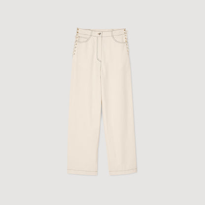 Leon Lace-Up Jeans Sand Sand