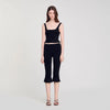 Titi Ruffled Capri Pants Black