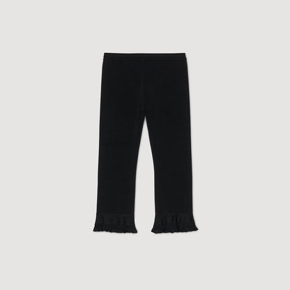 Titi Ruffled Capri Pants Black