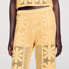 Loupie Crochet Straight-Leg Trousers Yellow