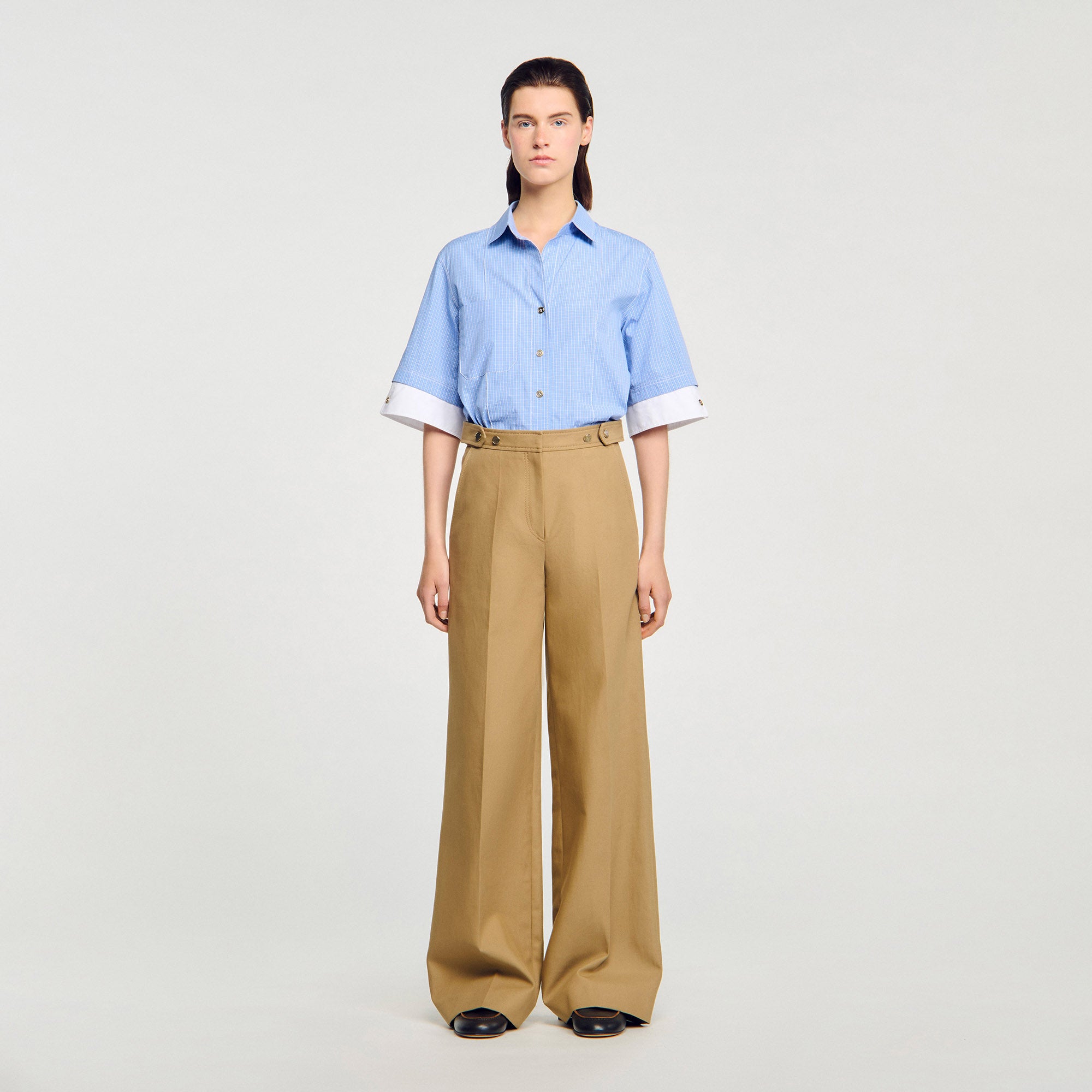 Berny Cotton Suit Trousers Beige