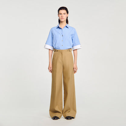 Berny Cotton Suit Trousers Beige