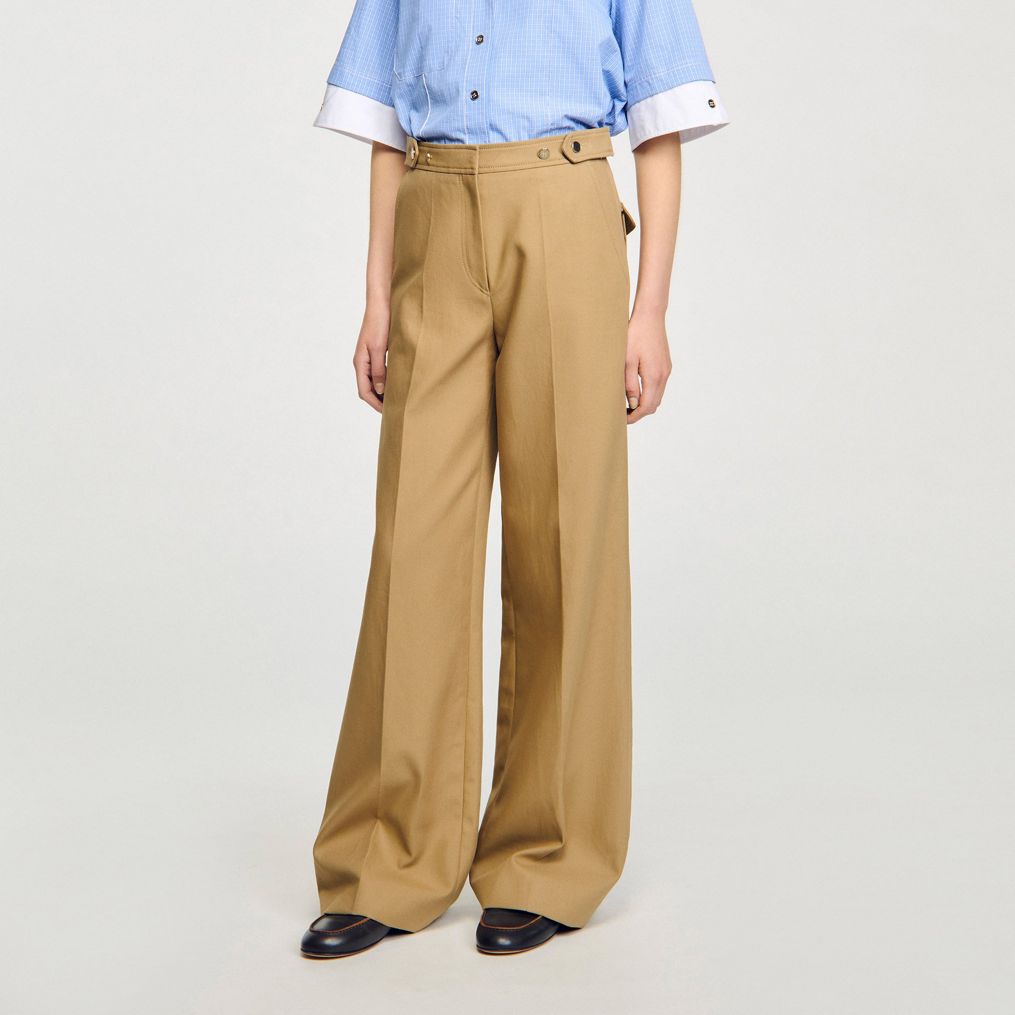Berny Cotton Suit Trousers Beige