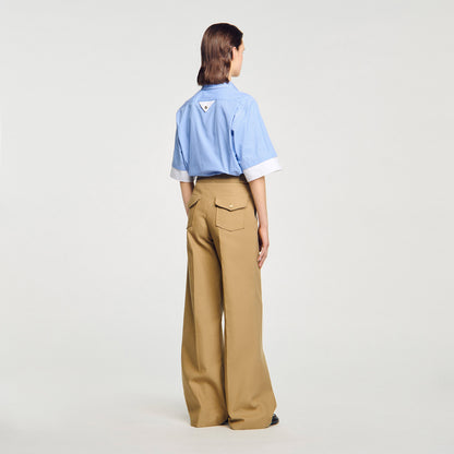 Berny Cotton Suit Trousers Beige