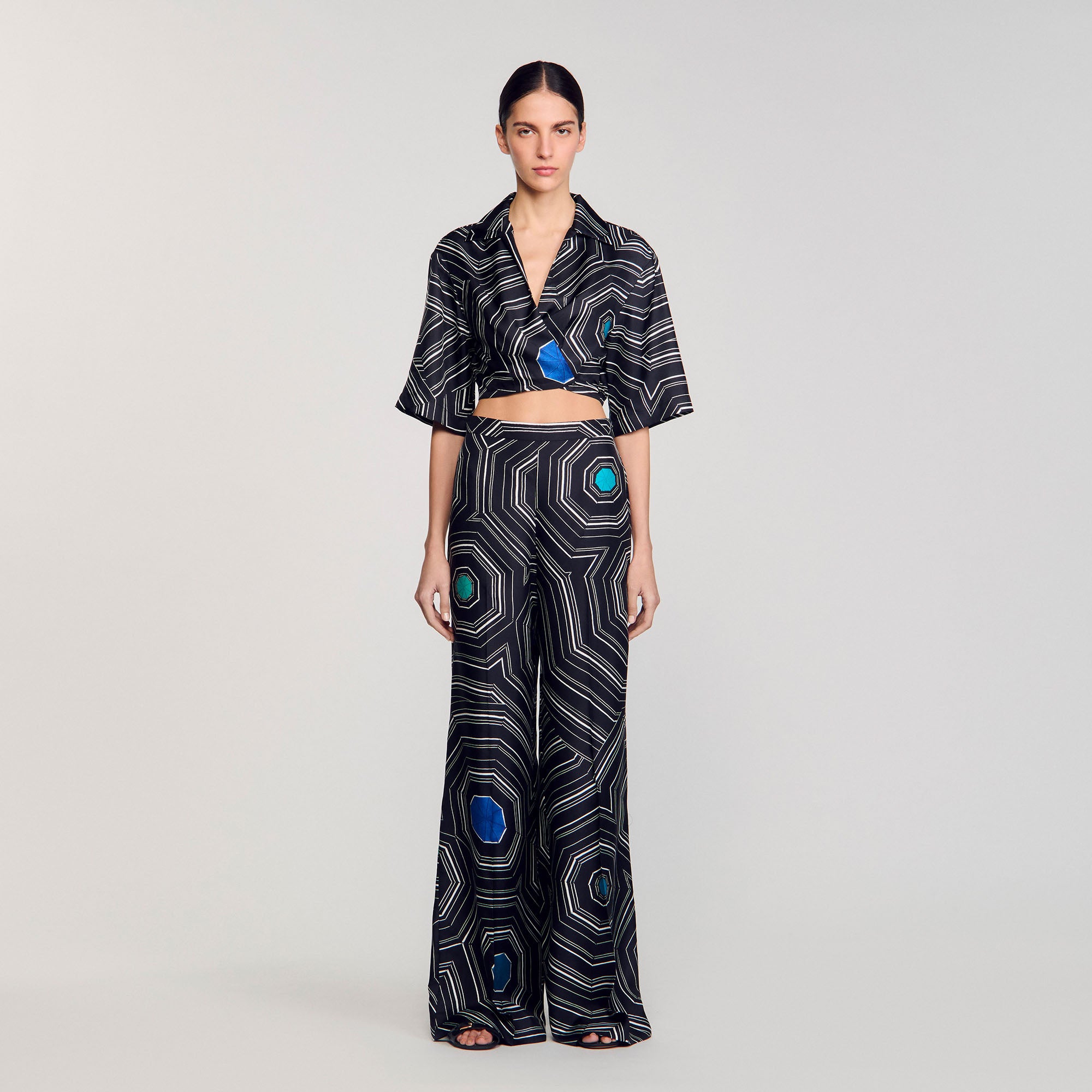 Lucien Printed Trousers Black