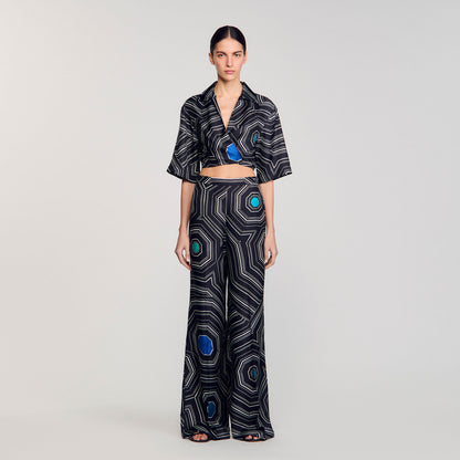 Lucien Printed Trousers Black
