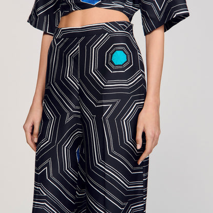 Lucien Printed Trousers Black
