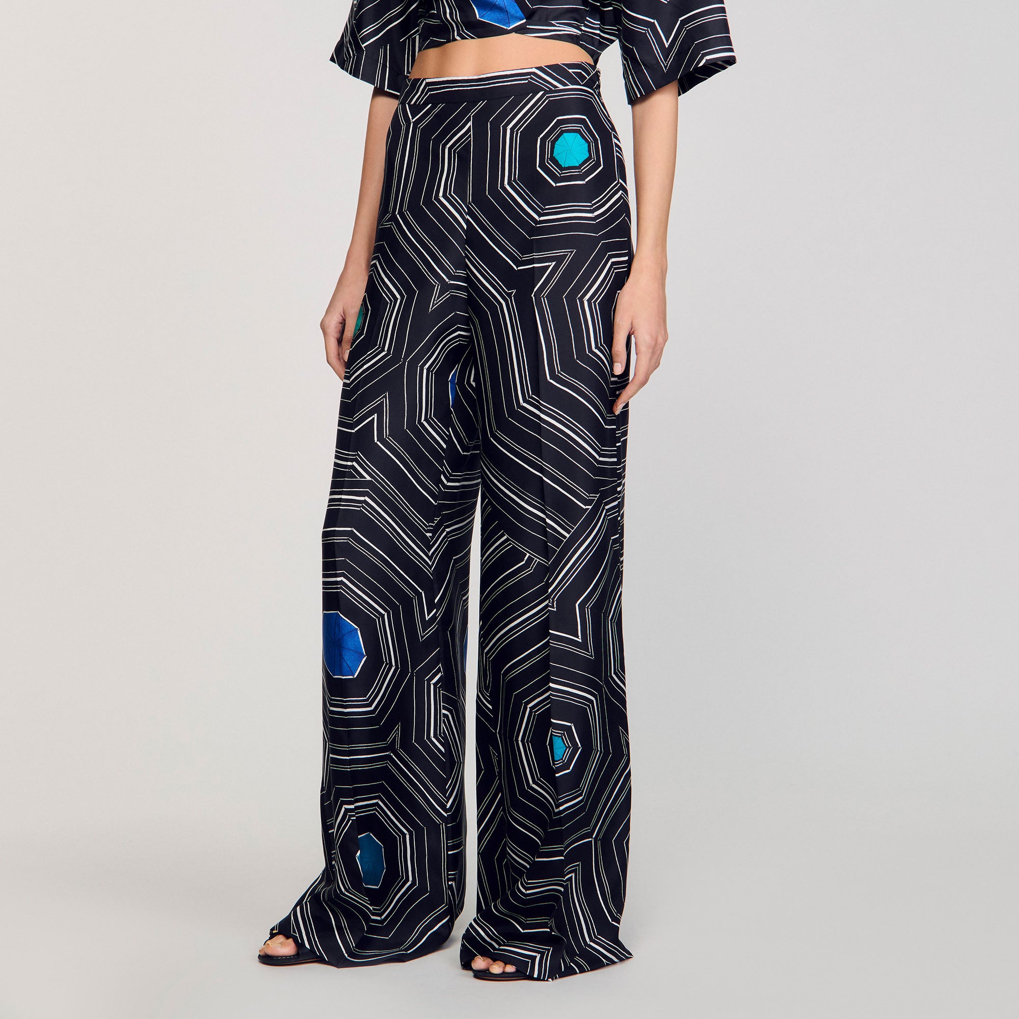 Lucien Printed Trousers Black
