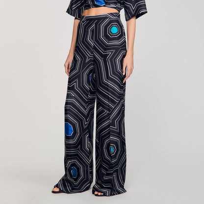 Lucien Printed Trousers Black