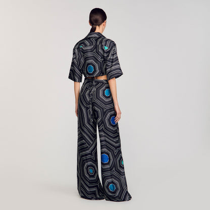 Lucien Printed Trousers Black