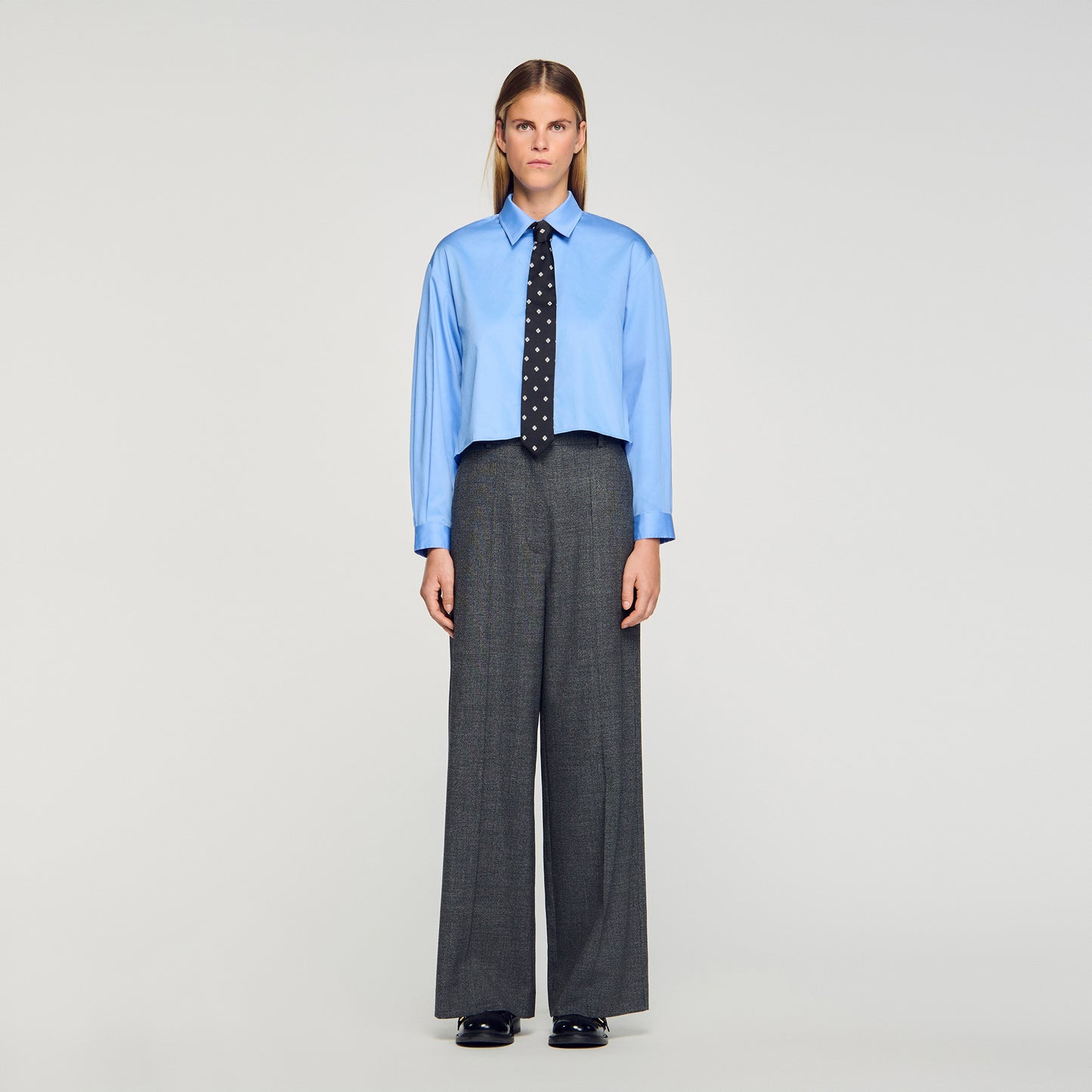 Ismere Straight And Wide Trousers Light Grey