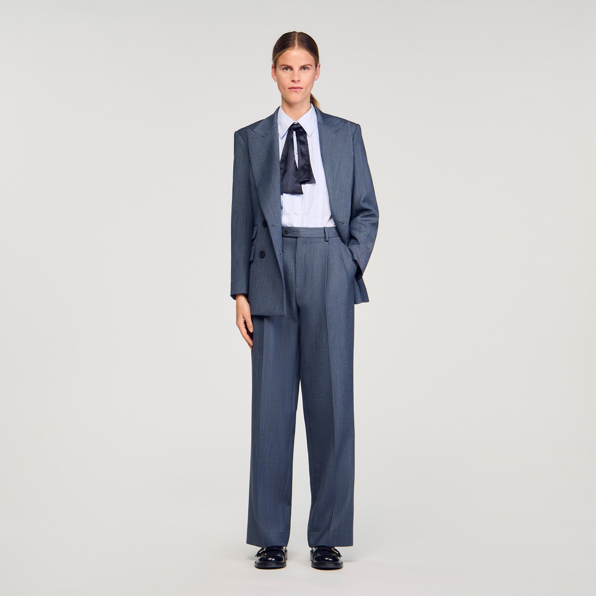 Naelo Striped Trousers Blue