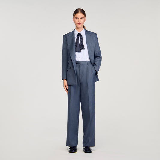 Naelo Striped Trousers Blue