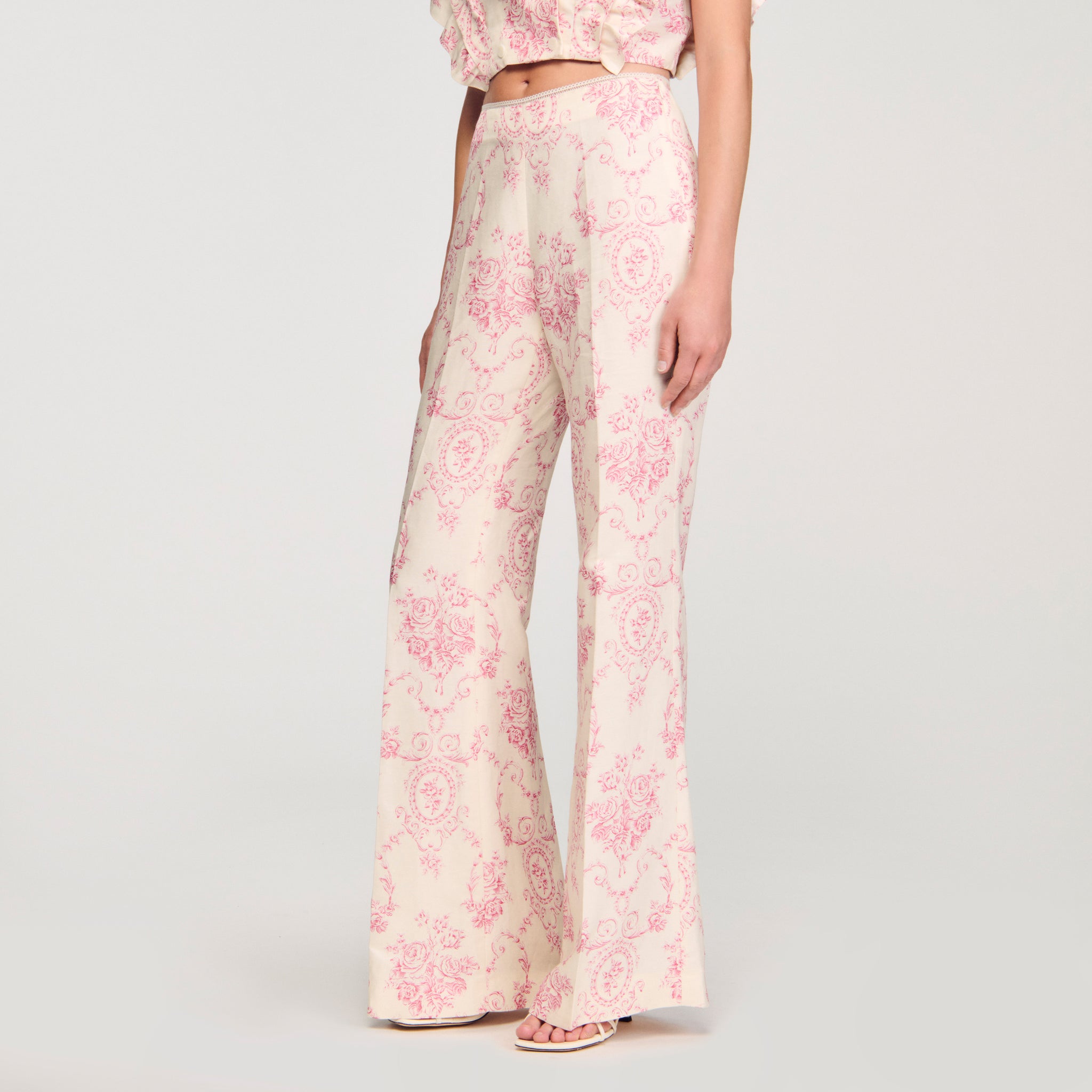 Darwin Floral Trousers Pink / Ecru