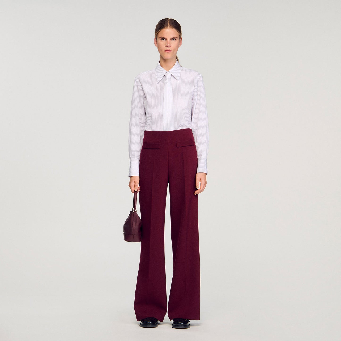 Dawson Wide-Leg Trousers Bordeaux