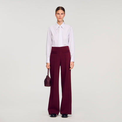 Dawson Wide-Leg Trousers Bordeaux