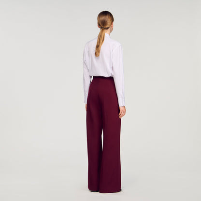 Dawson Wide-Leg Trousers Bordeaux