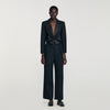 Leandre Wide-Leg Elastic Waist Trousers Black