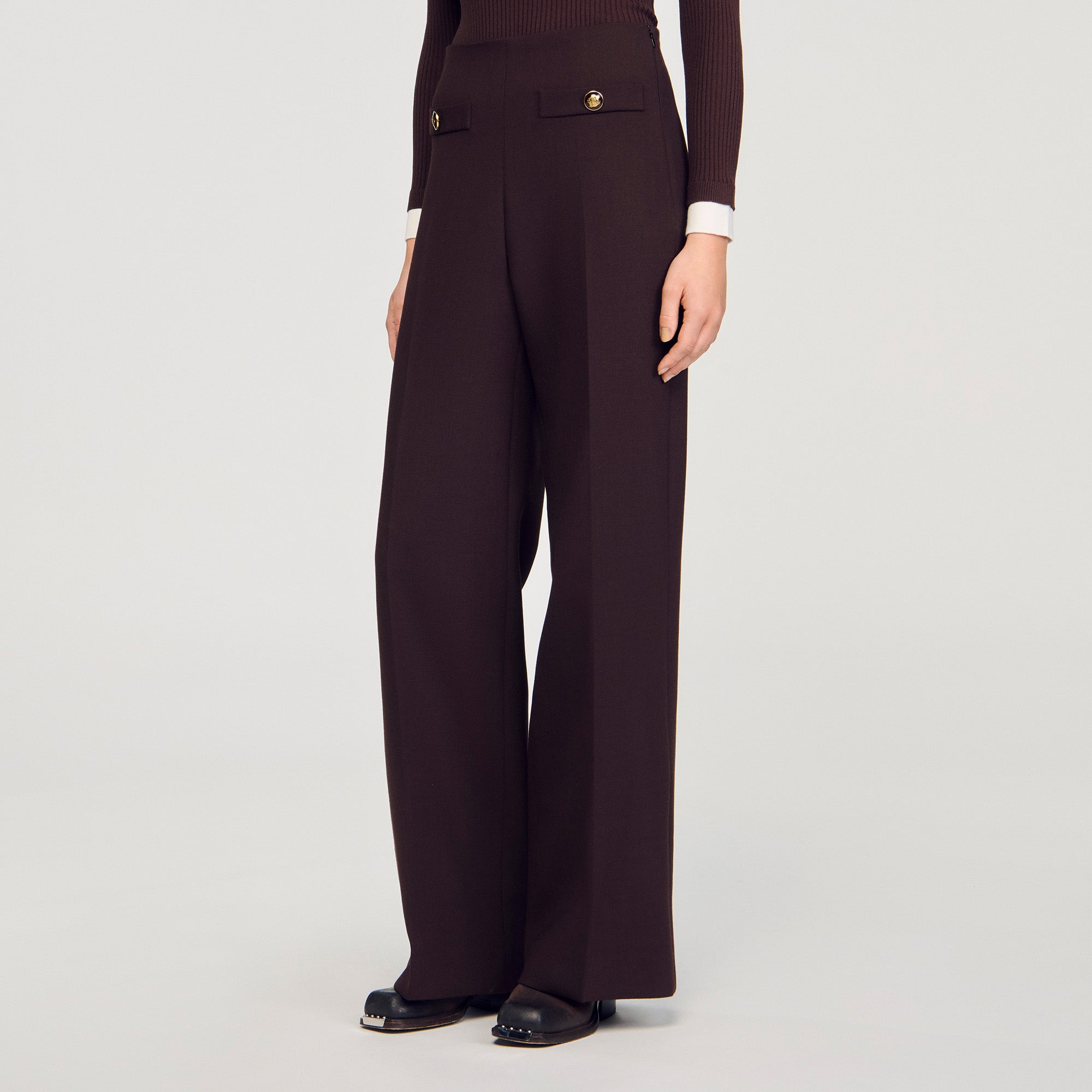 Stephen Flared Trousers Brown