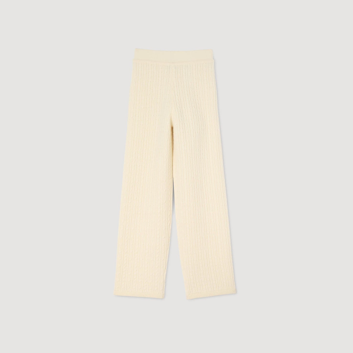 Valaud Cable Knit Trousers Ecru