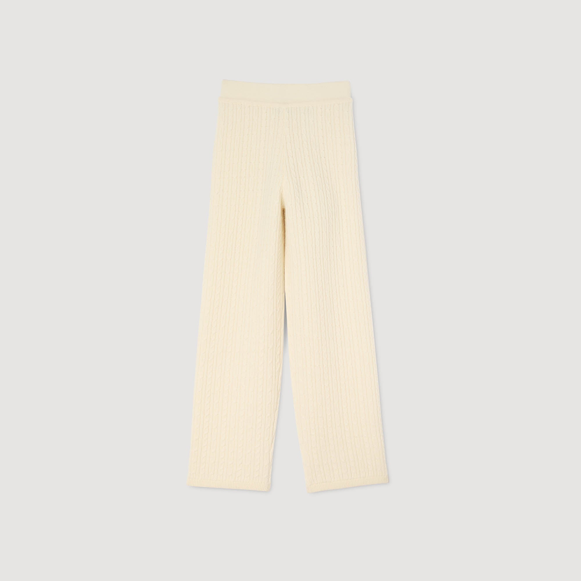 Valaud Cable Knit Trousers Ecru