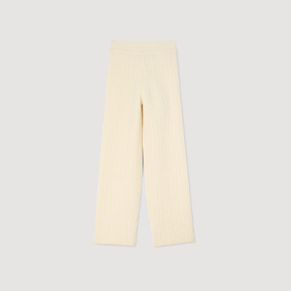 Valaud Cable Knit Trousers Ecru
