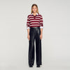Everlys Wide-Leg Leather Trousers Black