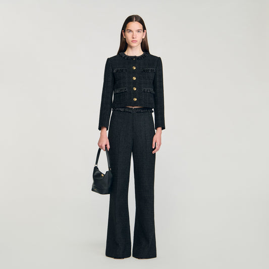 Jillvy Tweed Suit Trousers Black